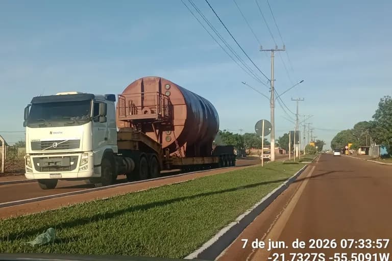 Transporte do cristalizador da Usina Cocal