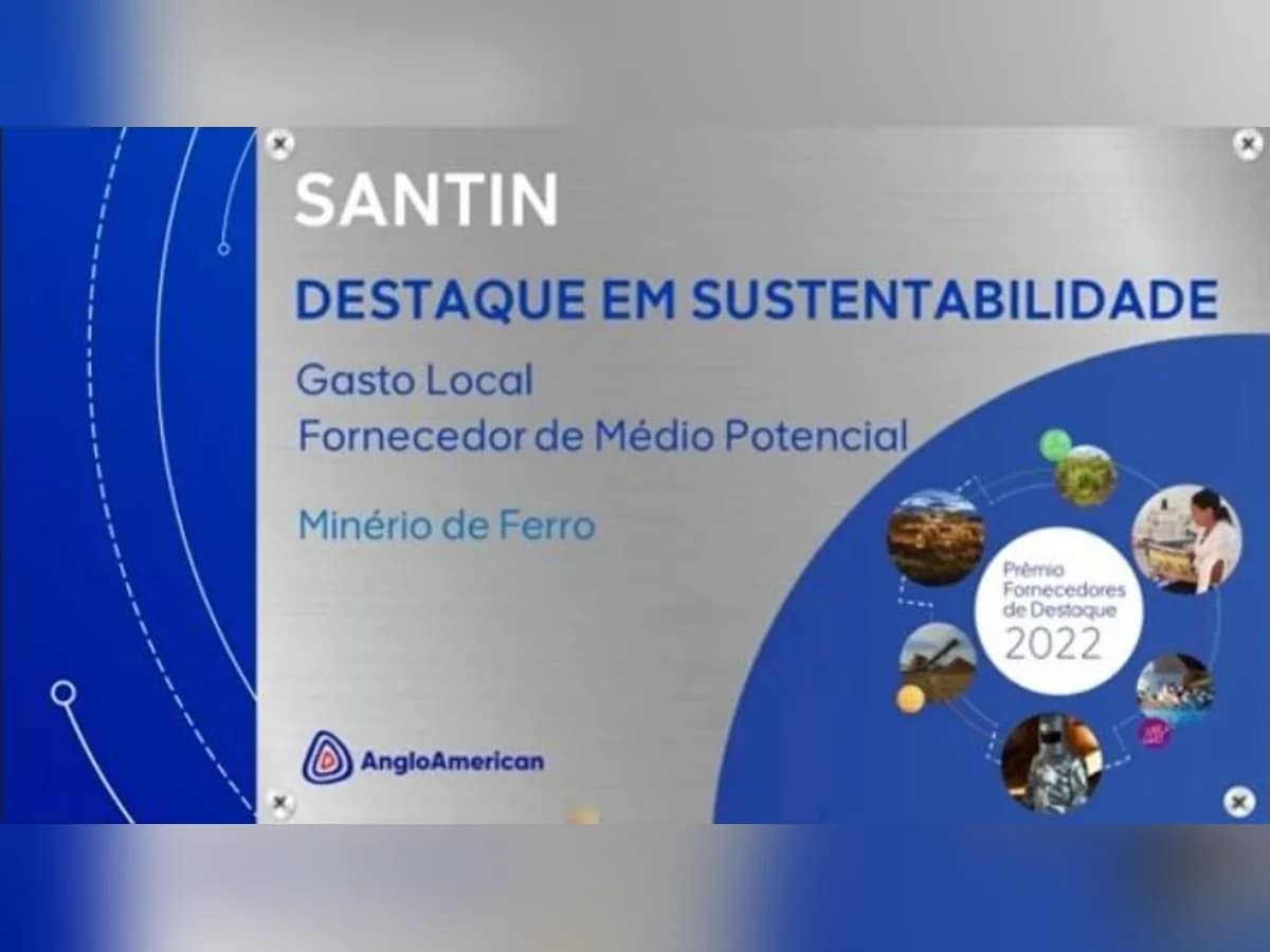 Certificado de Destaque em Sustentabilidade da Anglo American