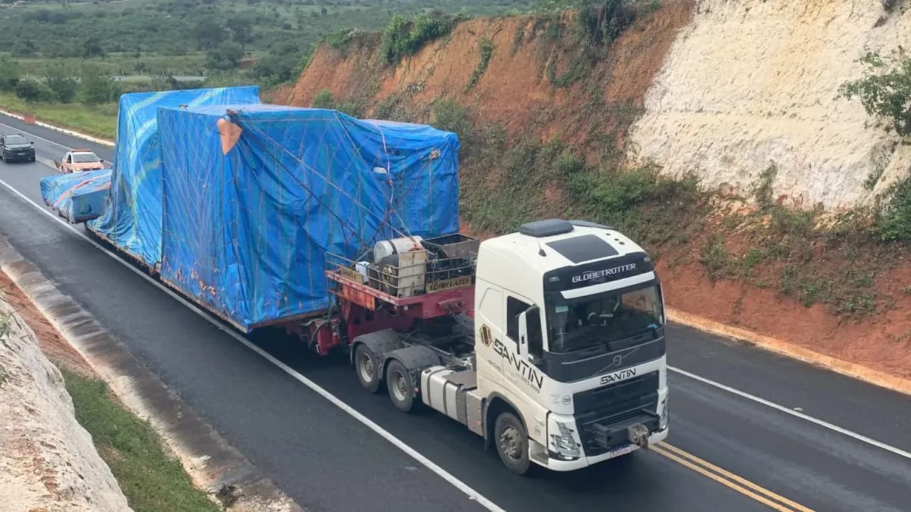 Carga do forno em rodovia